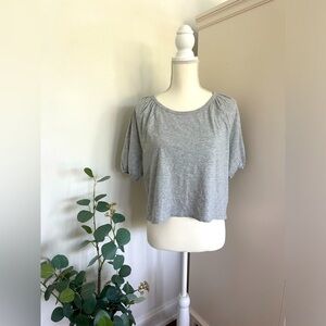 Aerie Puff Short Sleeve scoop Neck Tee in Gray Size Small